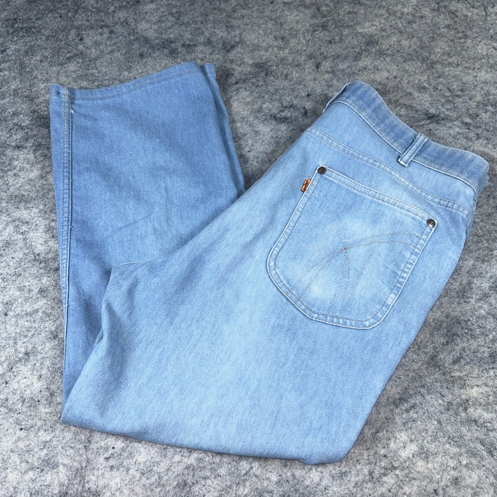 Vintage Levis Skosh More Room Jeans Mens 38x32 Chambray Trousers Pant Orange Tab